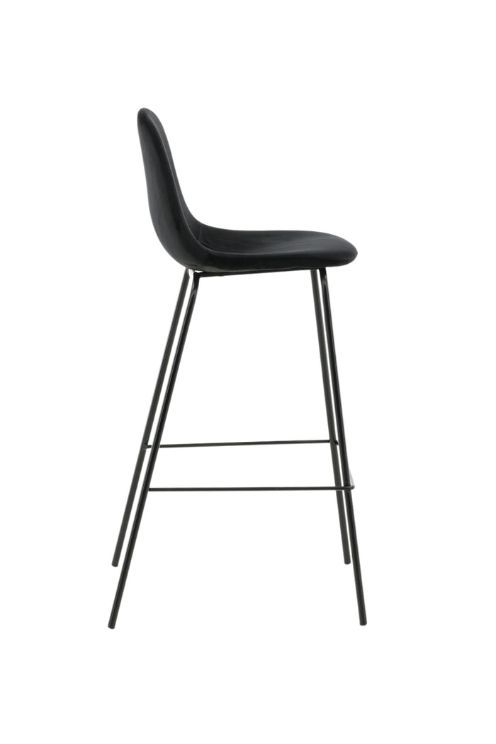 Fjôrd - Barkruk Zwart - Velvet - Polar - Set van 2