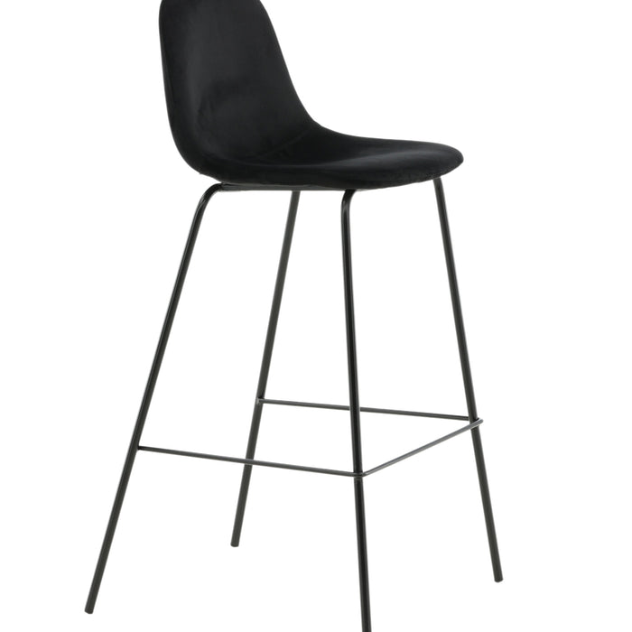 Fjôrd - Barkruk Zwart - Velvet - Polar - Set van 2