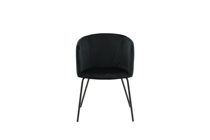 Fjôrd - Eetkamerstoel Zwart - Velvet - Berit