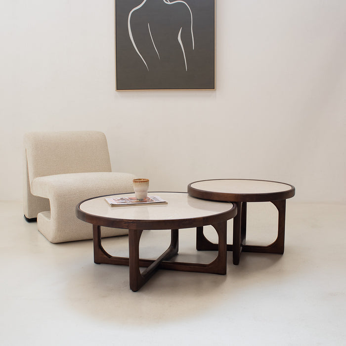 Giga Meubel - Salontafel Donkerbruin - Set Van 2 - 90cm - Ayase