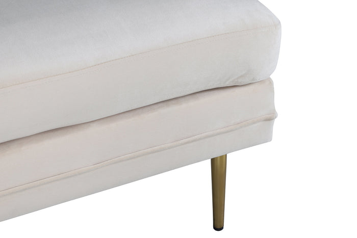 Fjôrd - Poef Beige|Goud - Velvet - Boom