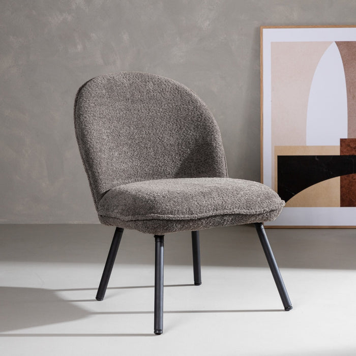 Fjôrd - Fauteuil Grijs - Bouclé - Polar