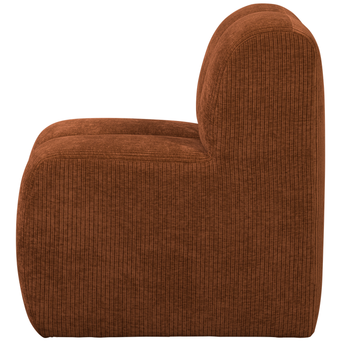 WOOOD Mojo Eetbankje 84cm Met Rugleuning - Ribstof - Roestbruin