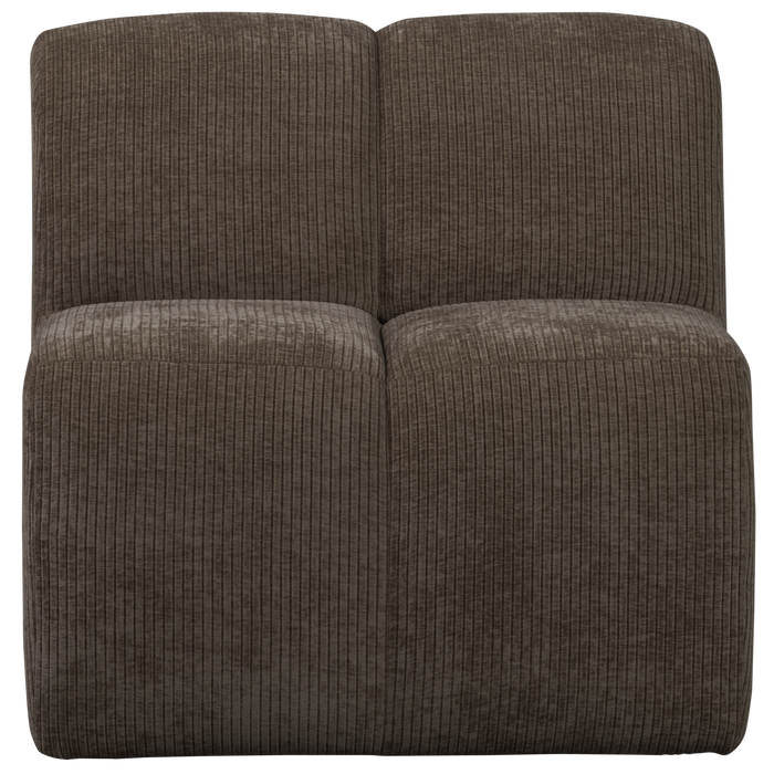 WOOOD Mojo Eetbankje 84cm Met Rugleuning - Ribstof - Bruin - 88x84x73