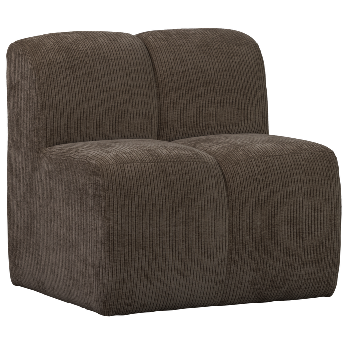 WOOOD Mojo Eetbankje 84cm Met Rugleuning - Ribstof - Bruin - 88x84x73