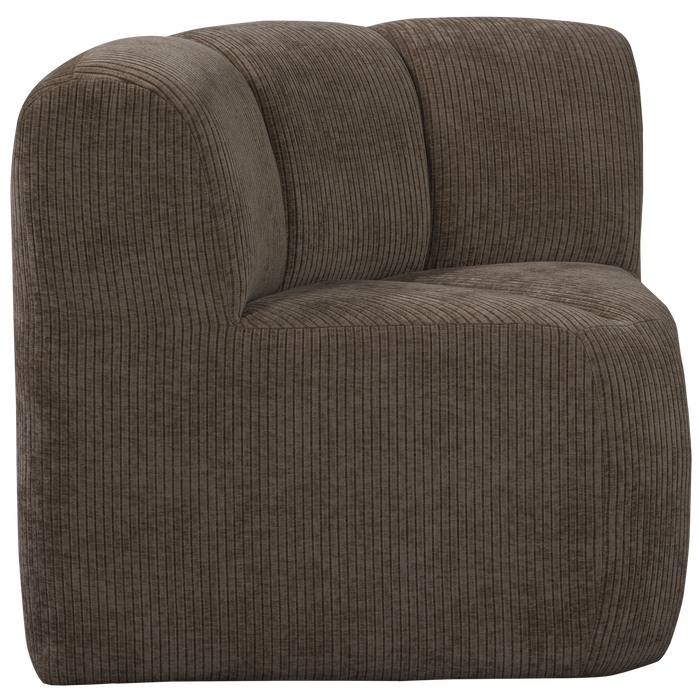 WOOOD Mojo Eetbankje Hoek Met Rugleuning - Ribstof - Bruin -88x86x86