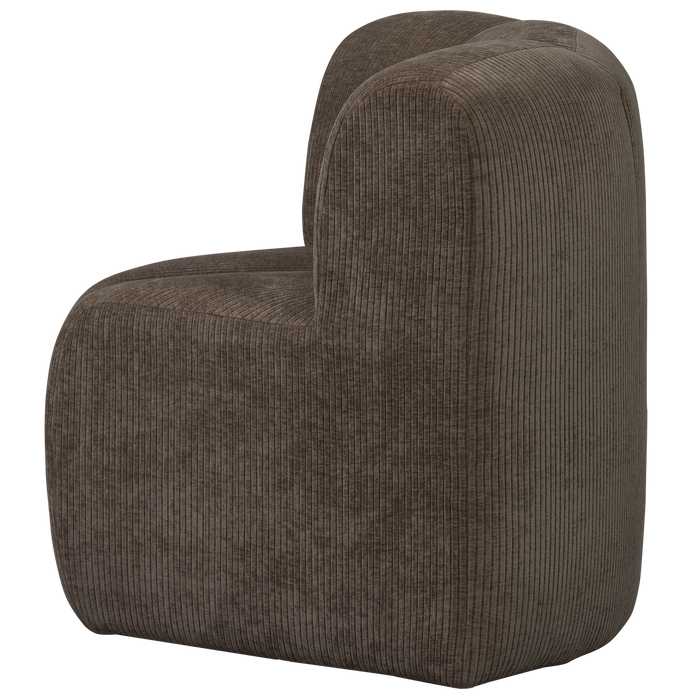 WOOOD Mojo Eetbankje Hoek Met Rugleuning - Ribstof - Bruin -88x86x86