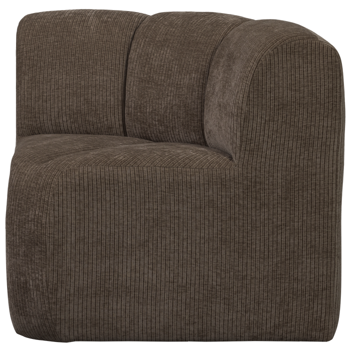 WOOOD Mojo Eetbankje Hoek Met Rugleuning - Ribstof - Bruin -88x86x86