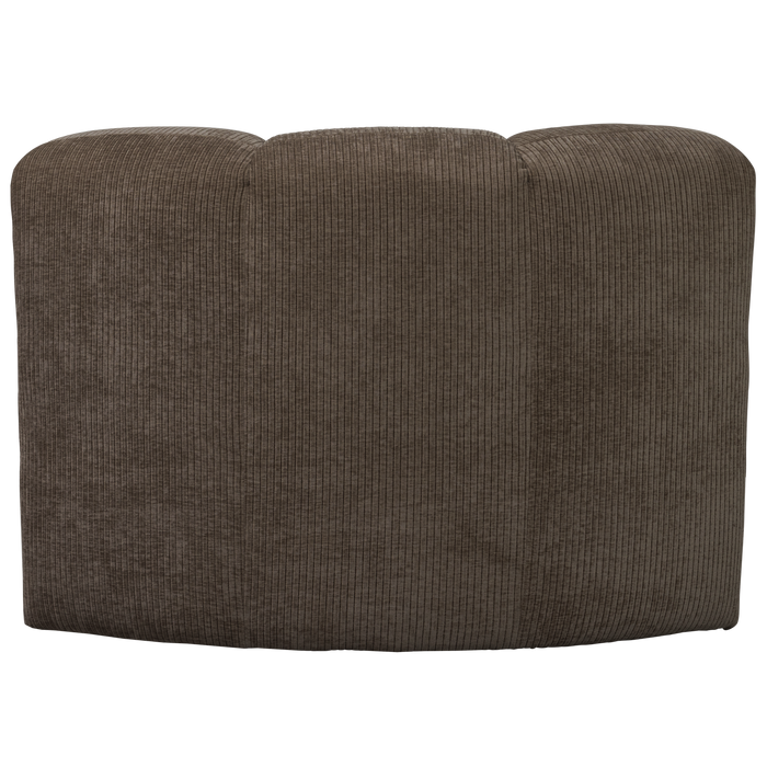 WOOOD Mojo Eetbankje Hoek Met Rugleuning - Ribstof - Bruin -88x86x86