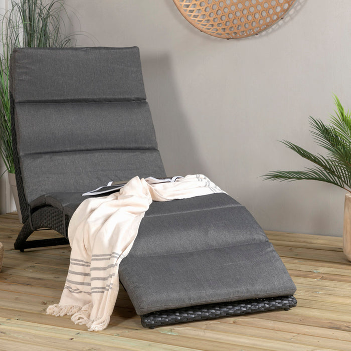 Fjôrd - Lounge Ligbed Zwart - Wicker - Archie