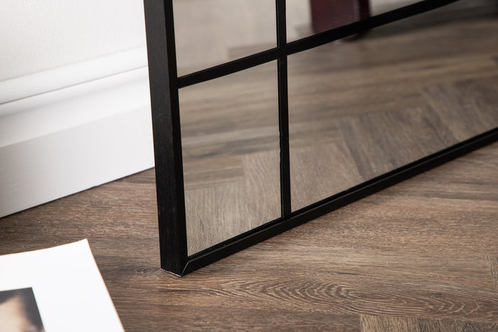 Fjôrd - Grote Spiegel Zwart - 67x193 - Glas - Lake