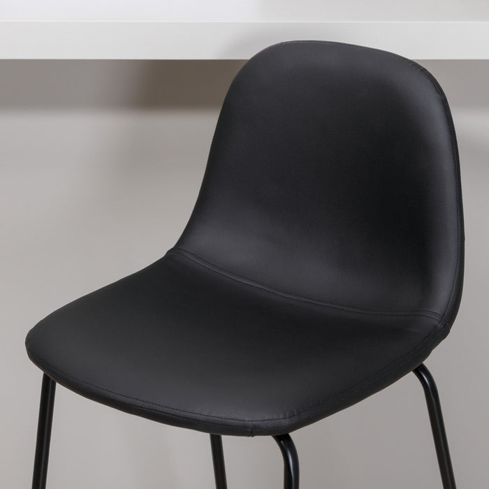 Fjôrd - Barkruk Zwart - PU Leer - Polar - Set van 2