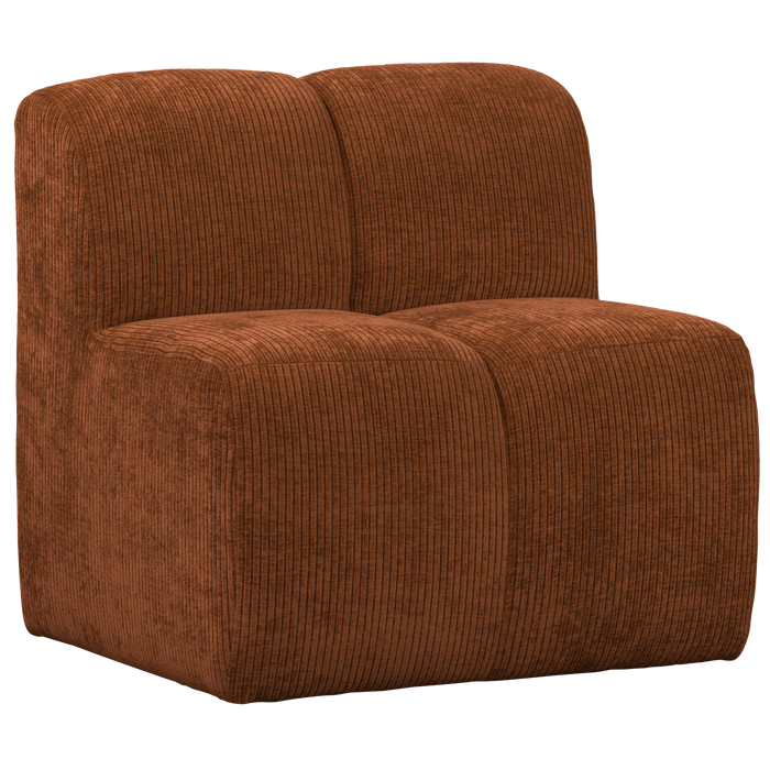 WOOOD Mojo Eetbankje 84cm Met Rugleuning - Ribstof - Roestbruin