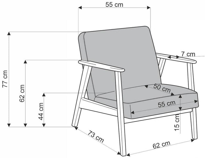 NADUVI Collection Fauteuil Ludic velvet
