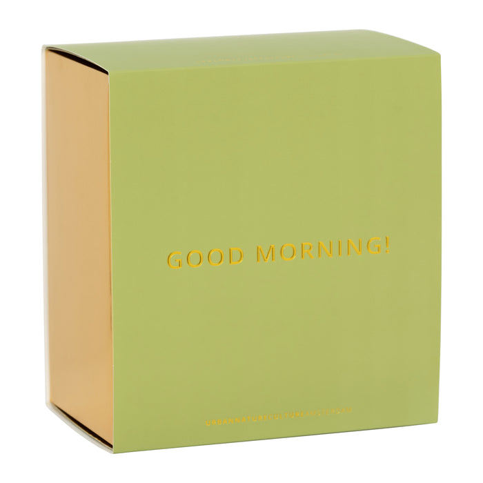 Urban Nature Culture Good Morning Kop Cappuccino/Thee en Bord Lila - Set van 4 - In Geschenkverpakking