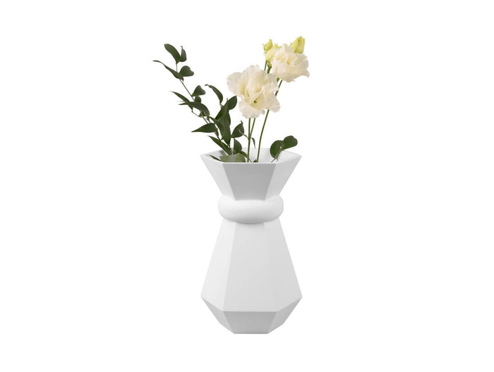 present time - Vase Geo Queen polyresin white