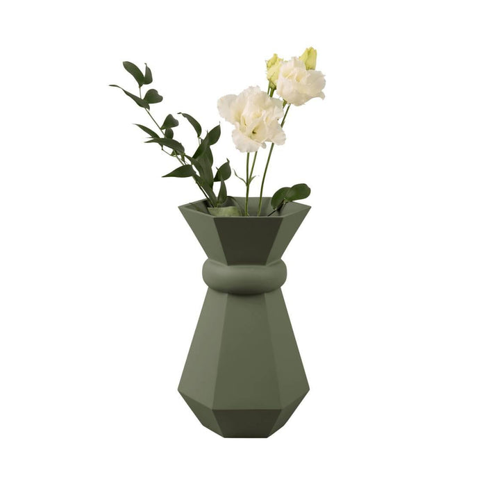 present time - Vase Geo Queen polyresin jungle green