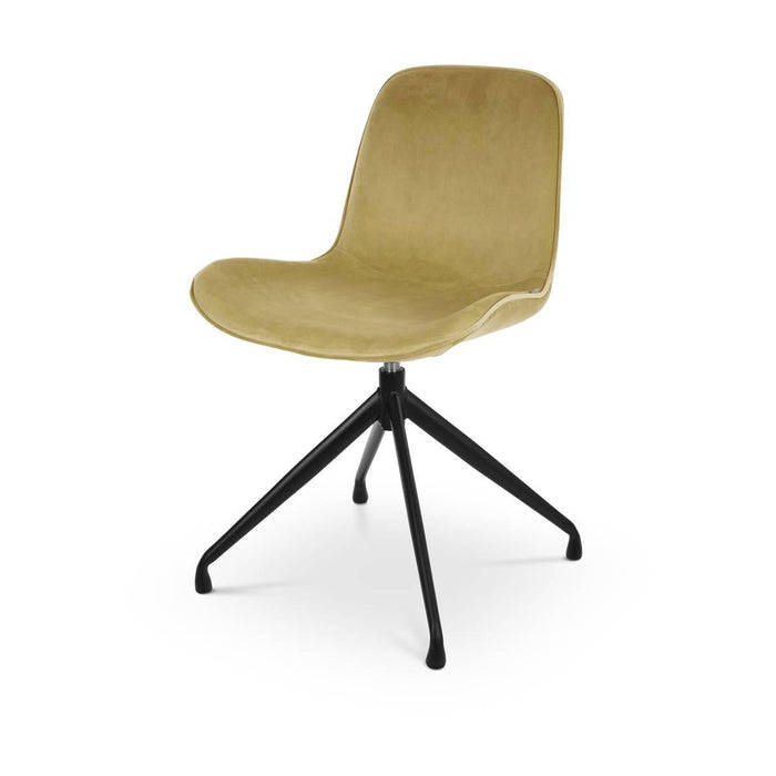 Nolon Nola-Fé Eetkamerstoel Groen - Velvet - Draaibaar Zwart Onderstel