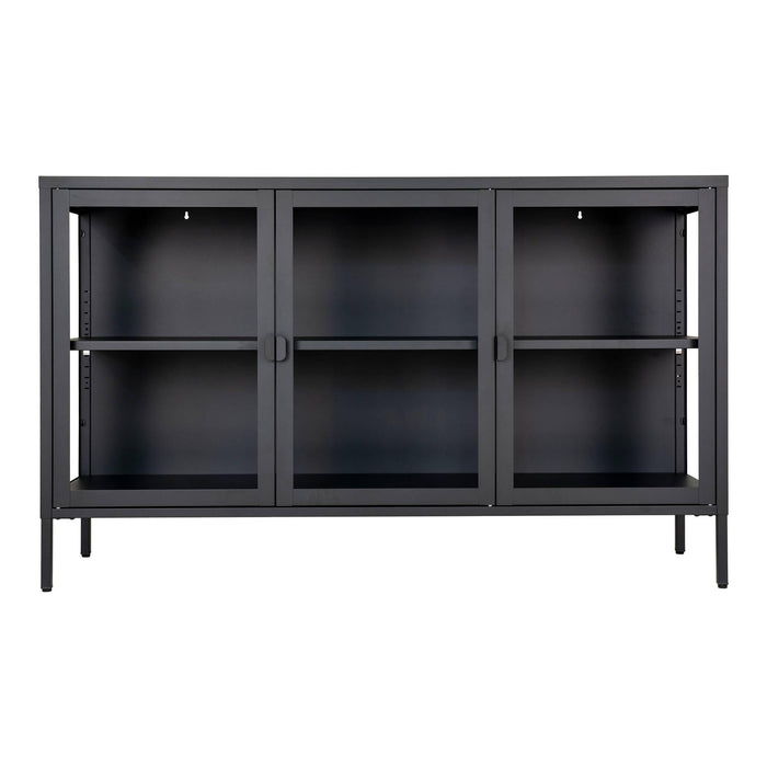 House Nordic Brisbane Zwart | Glas Dressoir W140 cm