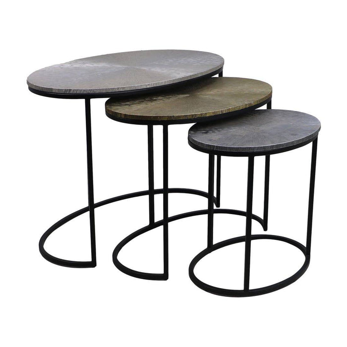 HSM - Salontafel Fletcher Ovaal - Ø70x40x50 - Grijs|Goud|Zwart -