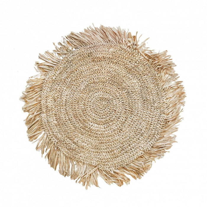 The Fringe Raffia Placemat Round - Natural