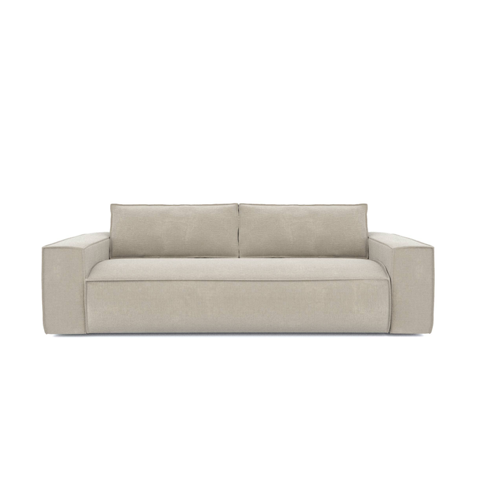 Express slaapbank dunlopillo beige gedessineerd fluweel 140cm