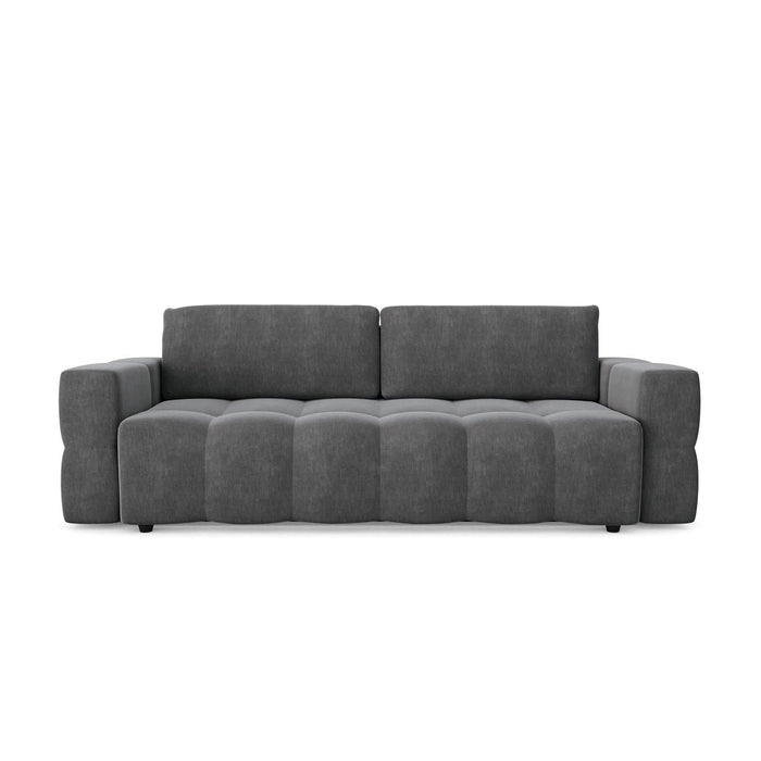 4-zits slaapbank in kast walnoot fluweel grafietgrijs