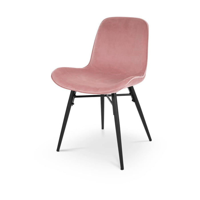 Nolon Nova-Fé eetkamerstoel velvet roze - zwart onderstel