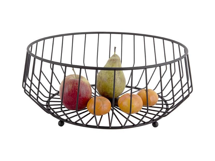 present time - Fruitmand Linea Kink - Zwart - Large - 34x14,5cm