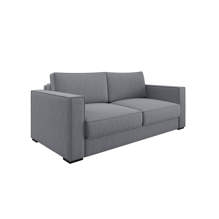 Slaapbank met matras van geweven stof, lichtgrijs 160cm