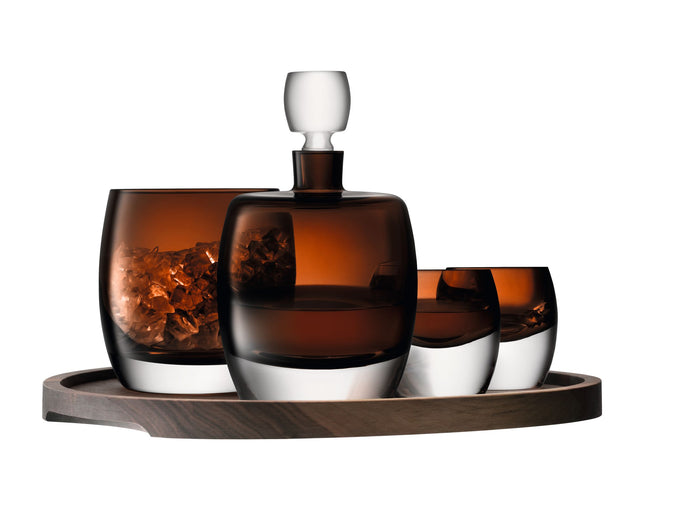 L.S.A. - Whisky Club Connoisseur Set met Dienblad Set van 4 Stuks