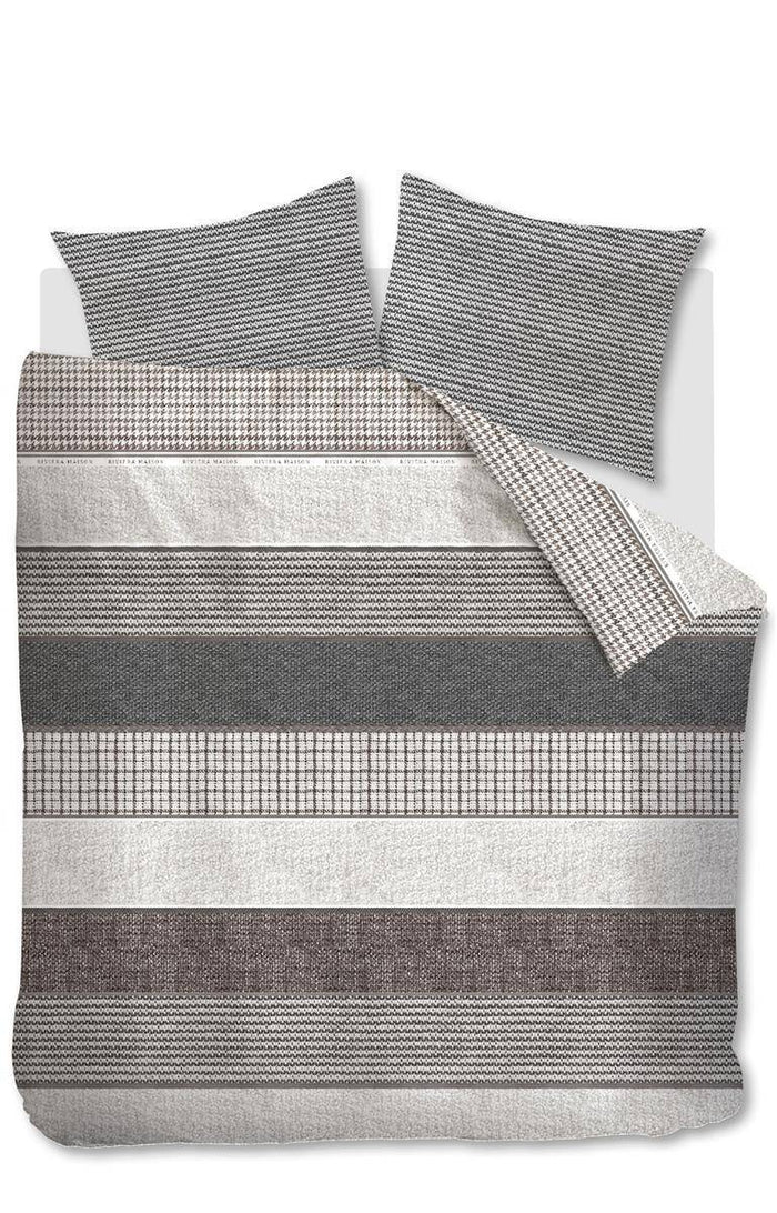 Riviera Maison Tailor dekbedovertrek - 200x200|220 - Antraciet