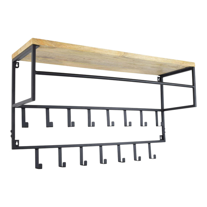 LOFT42 Petri Kapstok - 15 haken - Metaal - Zwart - 100x57x30