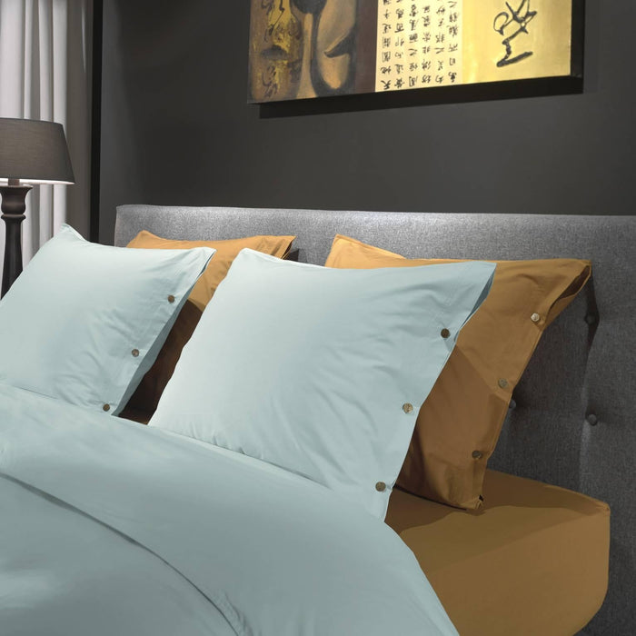 Yellow Dekbedovertrek Percale whispering blue