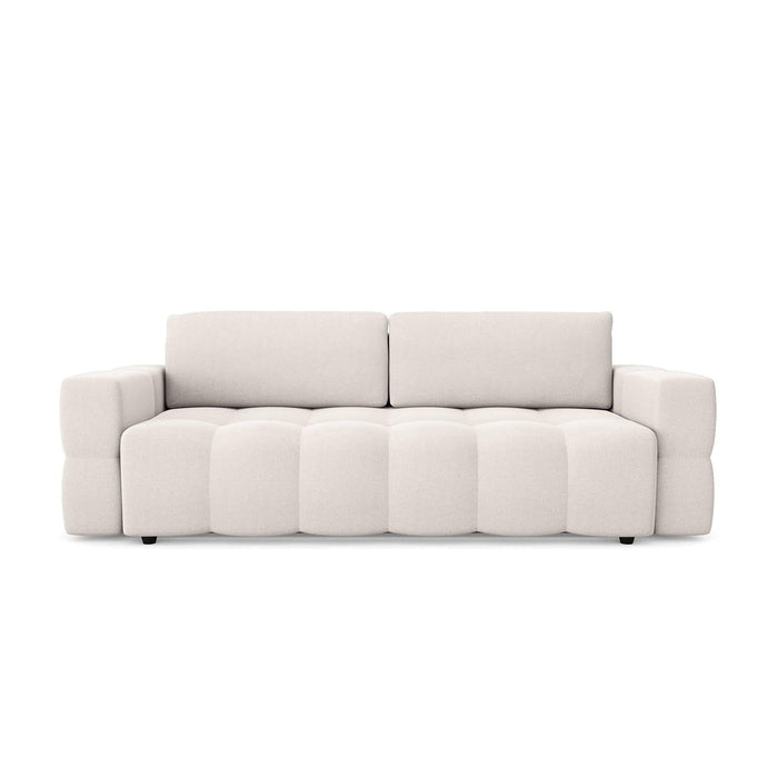 4-zits slaapbank met kist walnoot crème weefstof