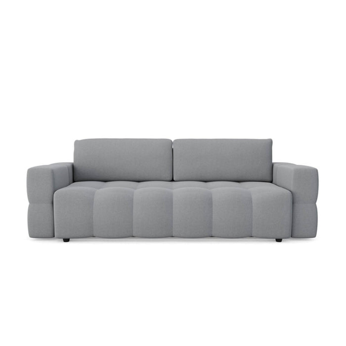 4-zits slaapbank met boxzitting in betongrijze geweven stof