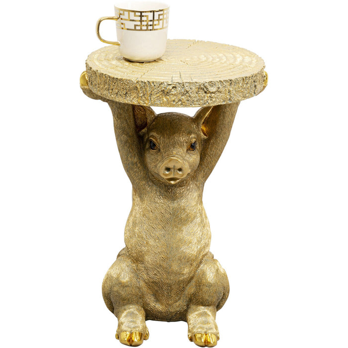 Bijzettafel Animal goud varken Kare Design