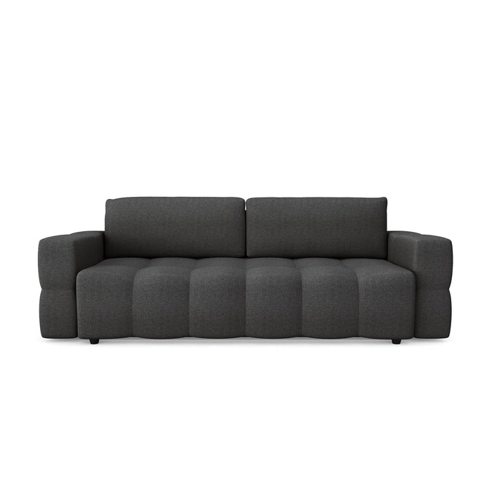 4-zits slaapbank in walnoot kist antracietgrijze inslagstof