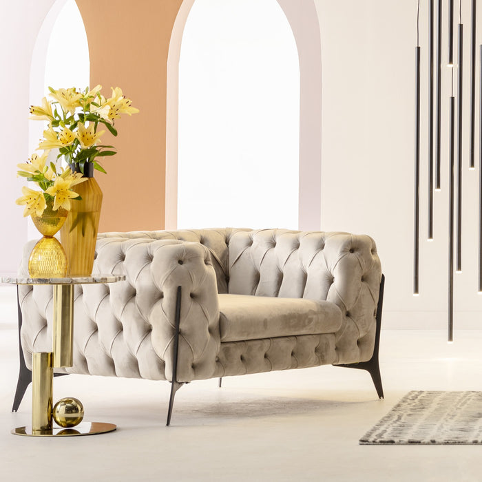 Kare Design Bellissima Fauteuil fluweel beige