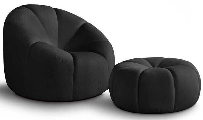 NADUVI Collection Fauteuil met poef Plush