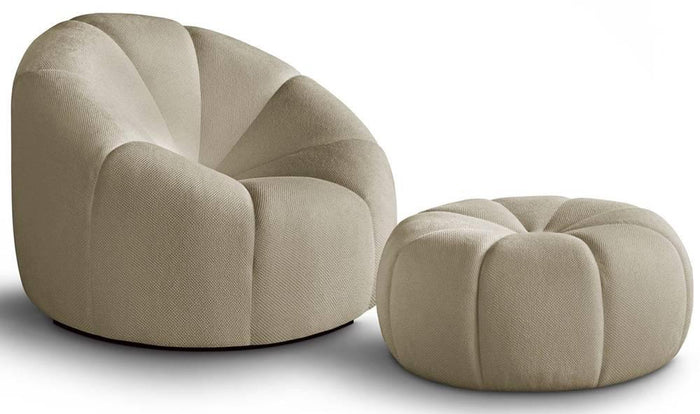 NADUVI Collection Fauteuil met poef Plush