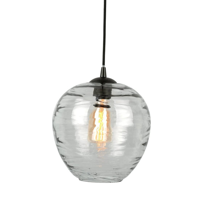 Leitmotiv - Pendant lamp Glamour Globe glass grey