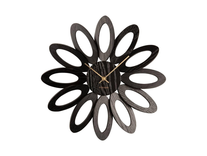 Karlsson - Wall clock Fiore wood veneer black