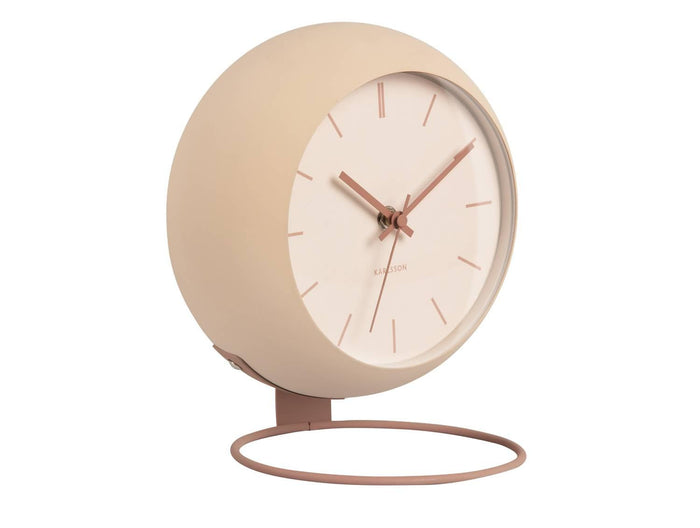 Karlsson - Table clock Nirvana Globe sand brown