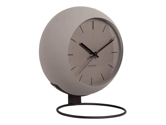 Karlsson - Table clock Nirvana Globe dark warm grey