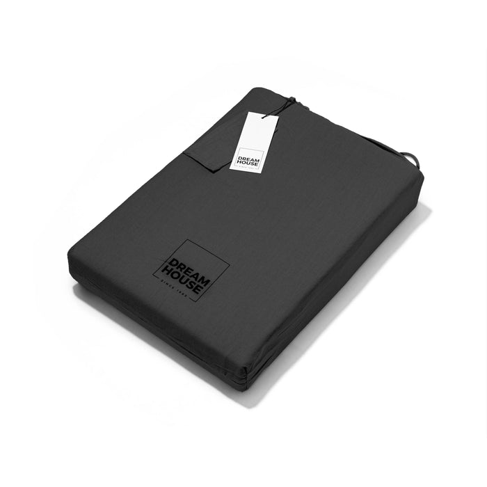 Dekbedovertrek Stone Washed - 100% Natuurlijk - Antraciet - 140x220cm