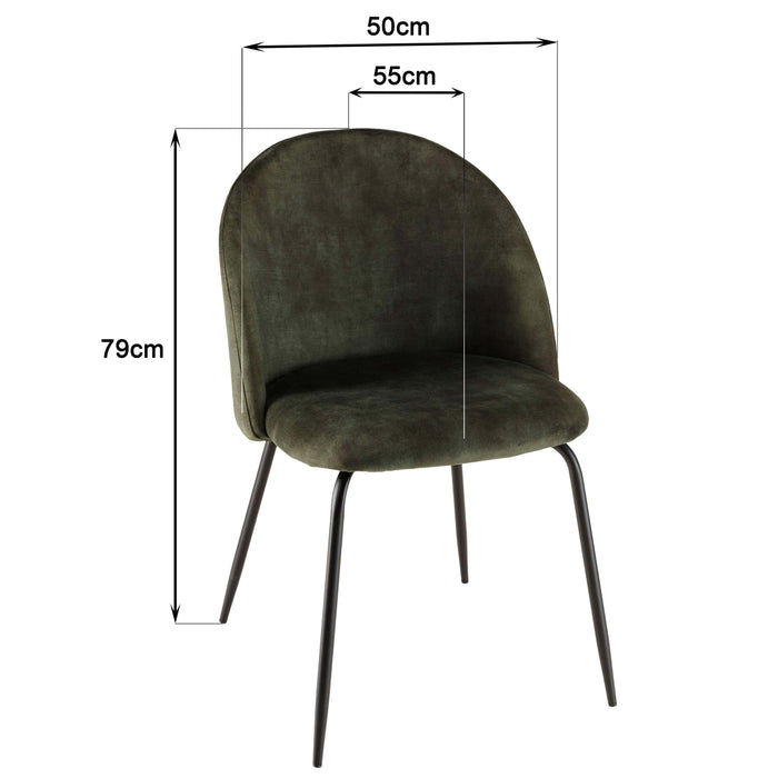 Macabane Set van 2 eetkamerstoelen Augustin velvet