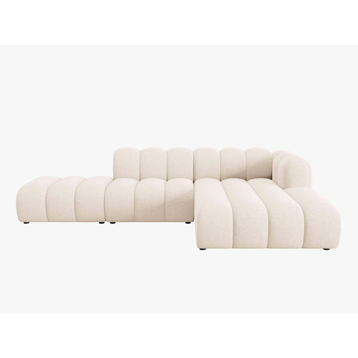 Micadoni Lupine 5-zits Hoekbank met Chaise Longue Open Rechts - Chenille - Lichtbeige