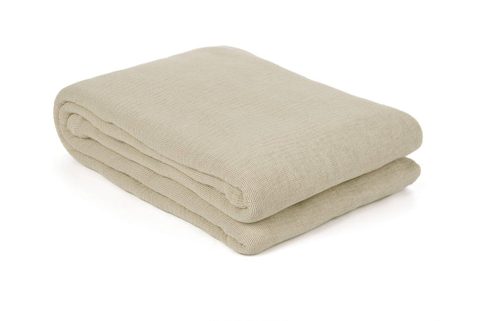 Yellow Katoen Bedsprei Plaid Ica - moon sand