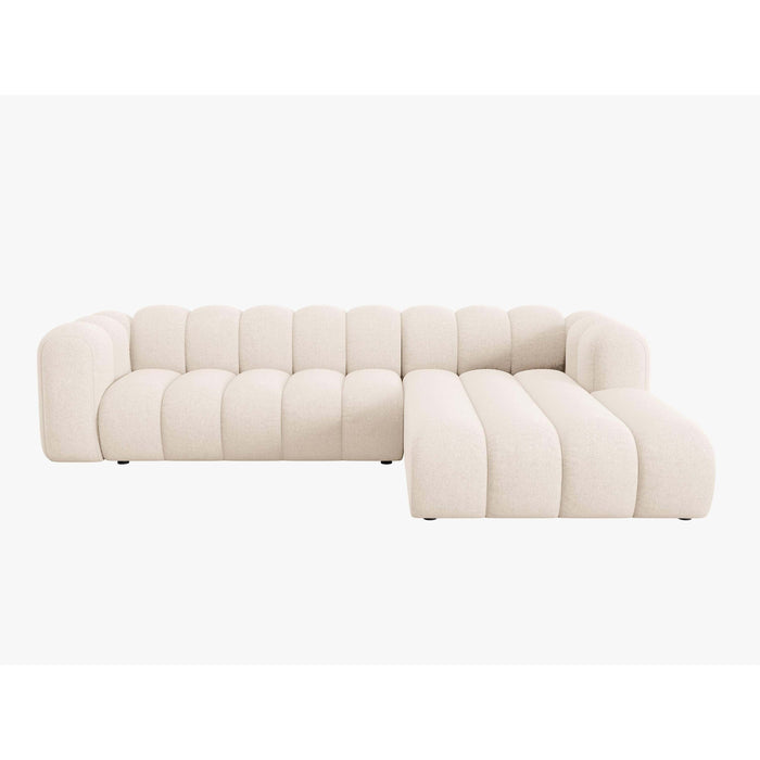 Micadoni Lupine 4-zits Hoekbank met Chaise Longue Rechts - Chenille - Lichtbeige